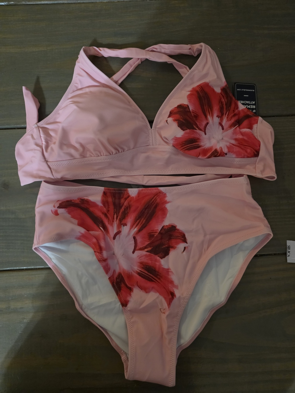 Pink Floral Two-Piece Women's Swim Set